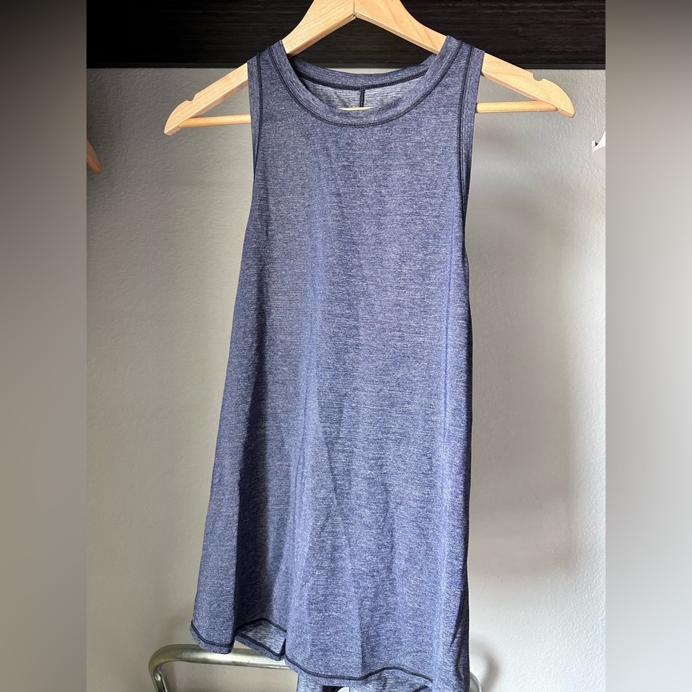 Lululemon Hot Like Agni Singlet Heathered Astro Blue Size 6
